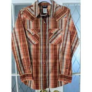 Wrangler Retro Women's Plaid Pearl Snap Button-down - M